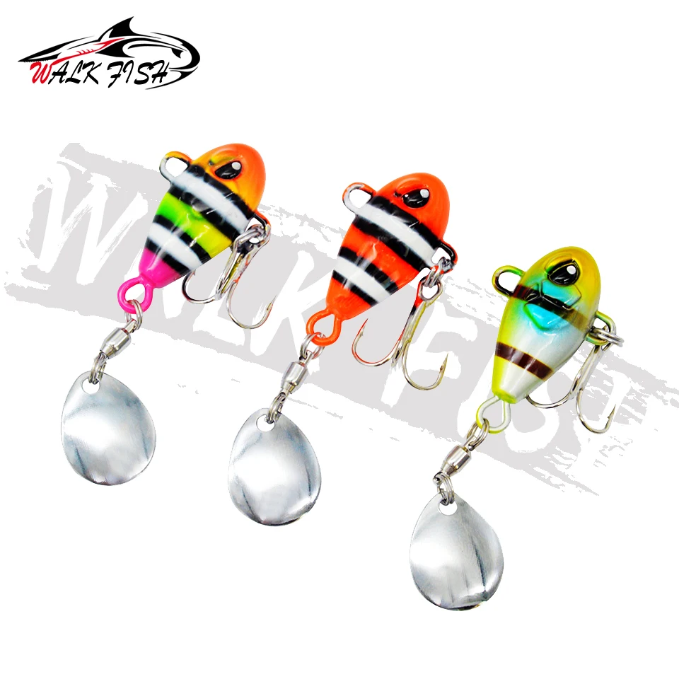 WALK FISH Tail Spinning, plantilla de Metal giratoria de equilibrio, VIB, cebo de vibración, cuchara giratoria, nuevo señuelo de hundimiento de aparejos de pesca, 58mm, 14g - imagen 4