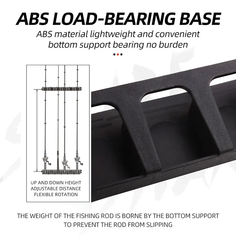 Herramientas de pesca, soportes para caña de pescar montados en la pared, tienda combinada, 6 cañas, soportes para caña de pescar verticales horizontales - imagen 3