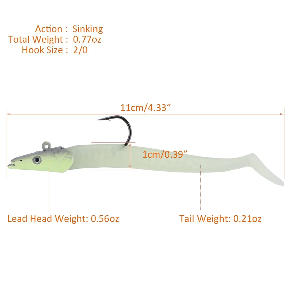 Goture-señuelo de Pesca suave, cebo Artificial de cabeza de pez, cebo corporal de PVC, Swimbait, 11cm, 22g - imagen 4