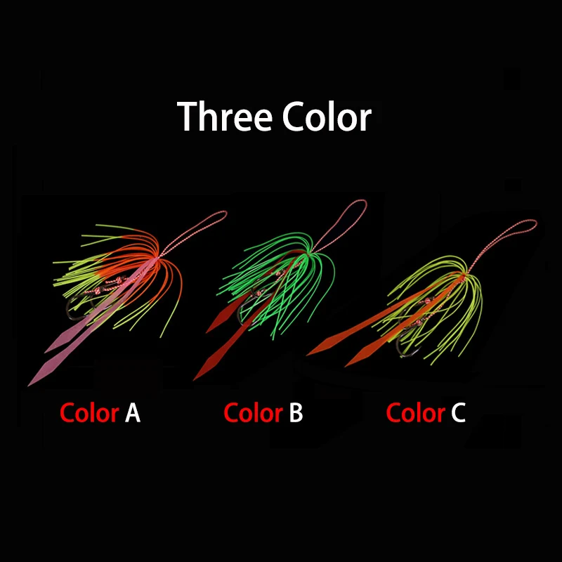 Ganchos de asistencia Kabura Jigging Madai, gomas Tai fuertes, faldas de silicona, cintas de filamentos, plantillas deslizantes de diferentes colores, colas de plomo - imagen 3