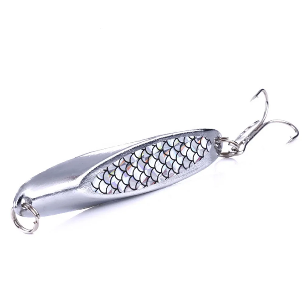 Señuelo de Pesca de Metal de alta calidad para invierno, cebo giratorio de 7cm y 21g, cuchara de lentejuelas, Wobbler duro plateado, Crankbait, aparejos de Pesca para carpa - imagen 3