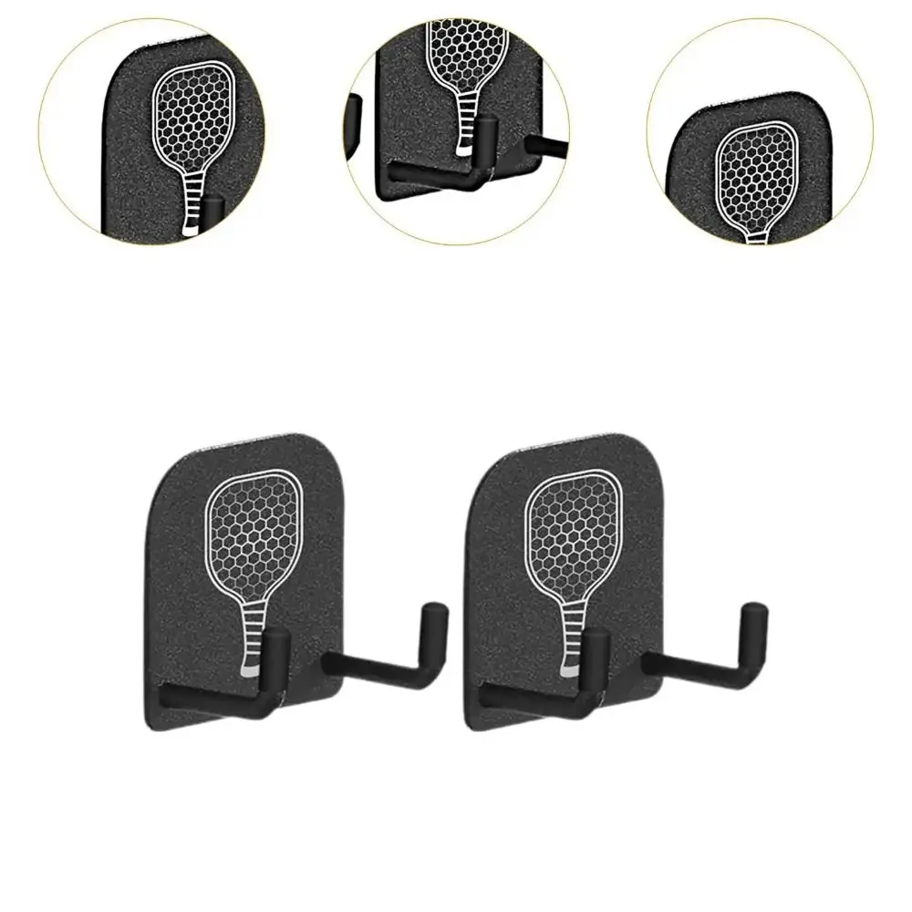 Paleta de Pickleball montada en la pared, estante de pared de aleación de aluminio sin perforaciones, soporte autoadhesivo estable, 2 uds. - imagen 2