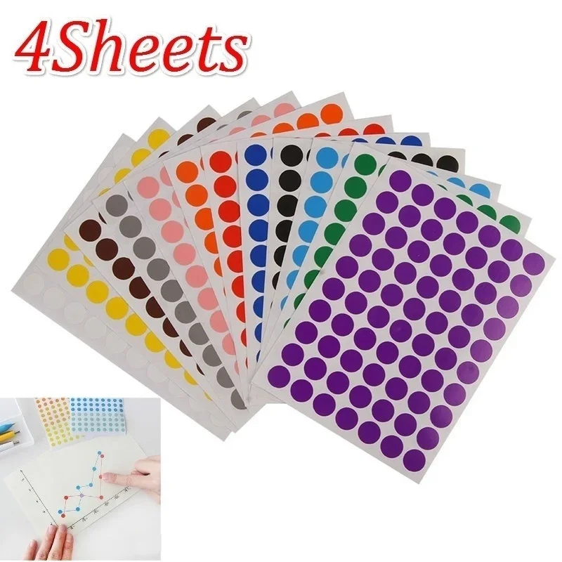Pegatinas circulares de colores para codificación