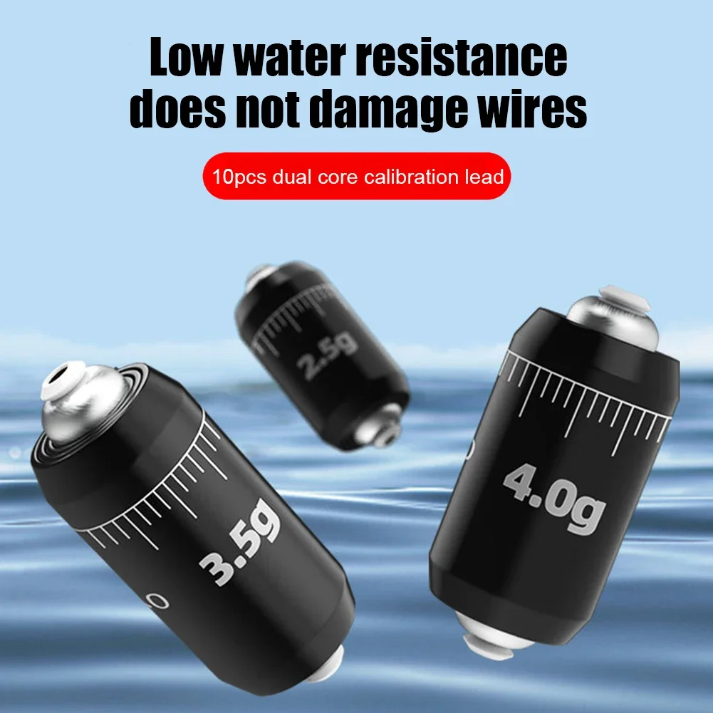 Plomada de peso de Pesca, herramienta de Pesca suave, Escala de doble núcleo, disparo de gota de agua, 2,5g/3,0g/3,5g/4,0g, 10 piezas - imagen 4