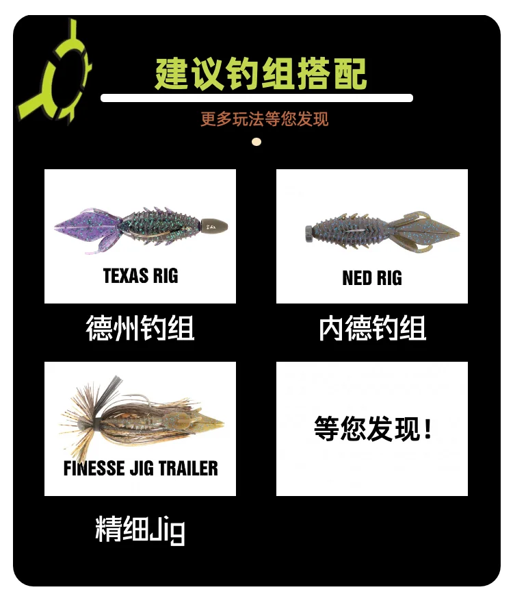 Importado de Estados Unidos, XZone Adrenal Worm 3,5 "'Cebo deportivo flotante para perca de camarones, Brandon Palanuk - imagen 5