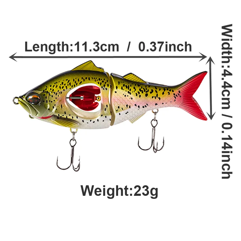 Swimbaits multiarticulados de fundición larga, 1 piezas, 8,3 CM, hélice para pesca de lubina, aparejos de pesca de agua dulce de hundimiento lento - imagen 5