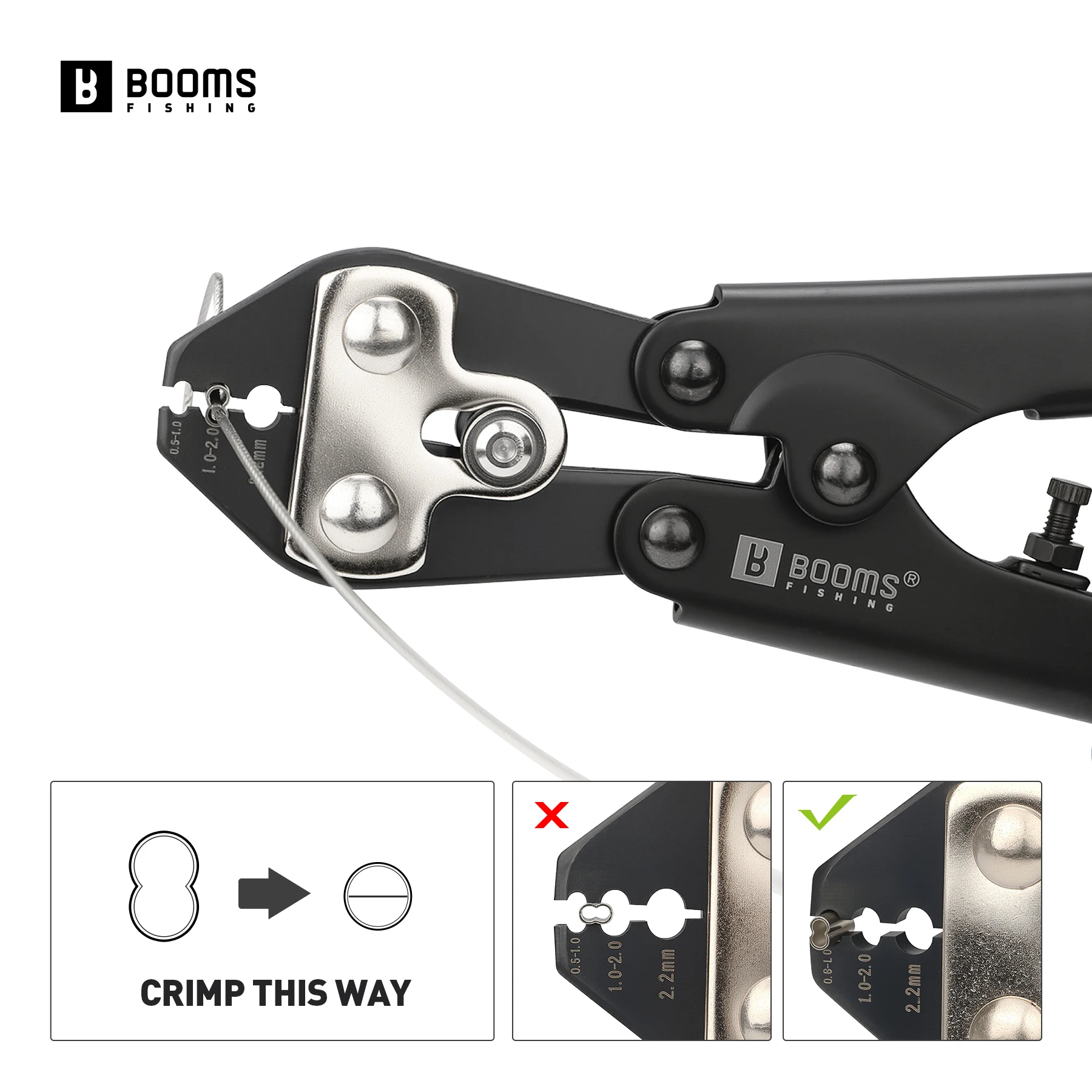 Booms Fishing XW42 alicates de prensado de pesca con 140 unids/set para doble tubo 4 tamaños sedal barril mangas de prensado herramientas - imagen 5