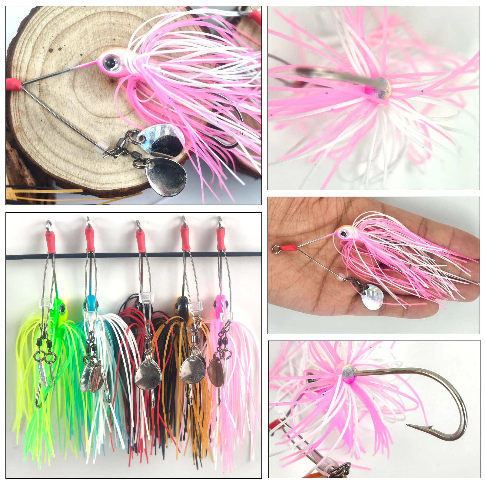 FREE FISHER Spinnerbait micro con lentejuelas y faldas de goma - imagen 2