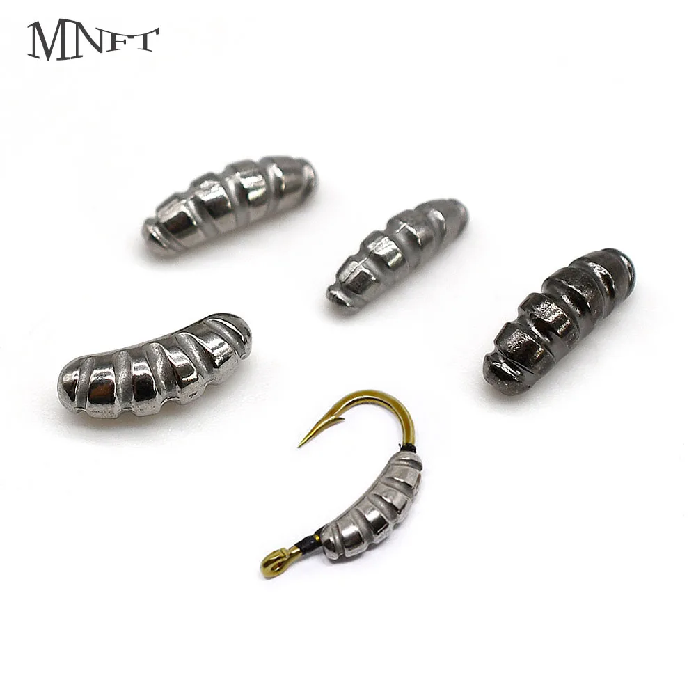 MNFT-deslizamientos de pesca con mosca, 6 uds., cuerpo de tungsteno pesado, cuentas traseras acanaladas, Scud/gamba/cuerpos de ninfa, Material de gancho para atar moscas - imagen 2