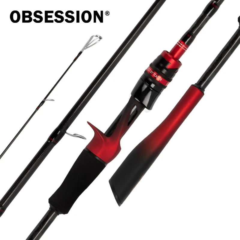 OBSESSION FATE-caña de pescar giratoria de carbono, 3 secciones, carrete de señuelo, peso de 8-30g, caña portátil, fácil de llevar, caña de viaje