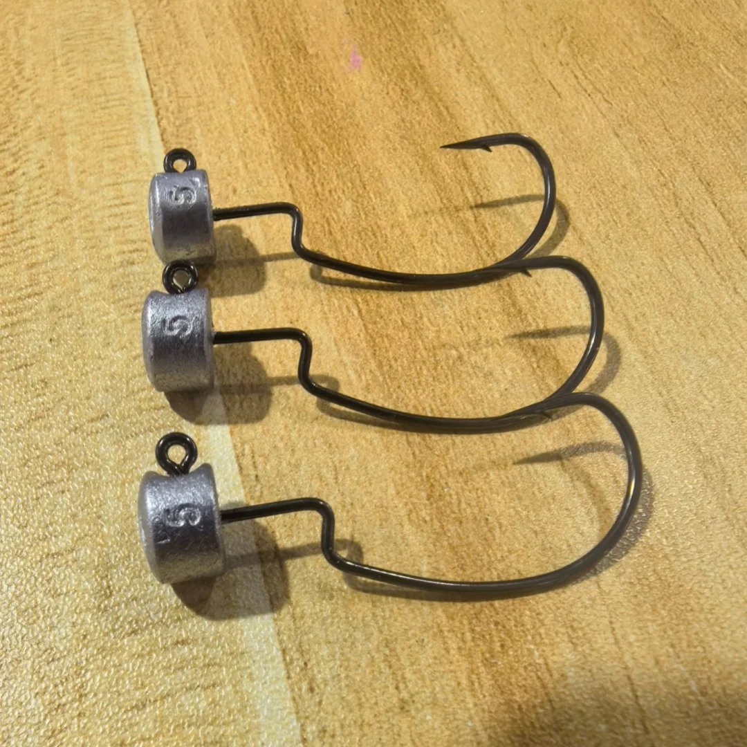 Anzuelos Jig Head NED con púas para vinilo, lubina