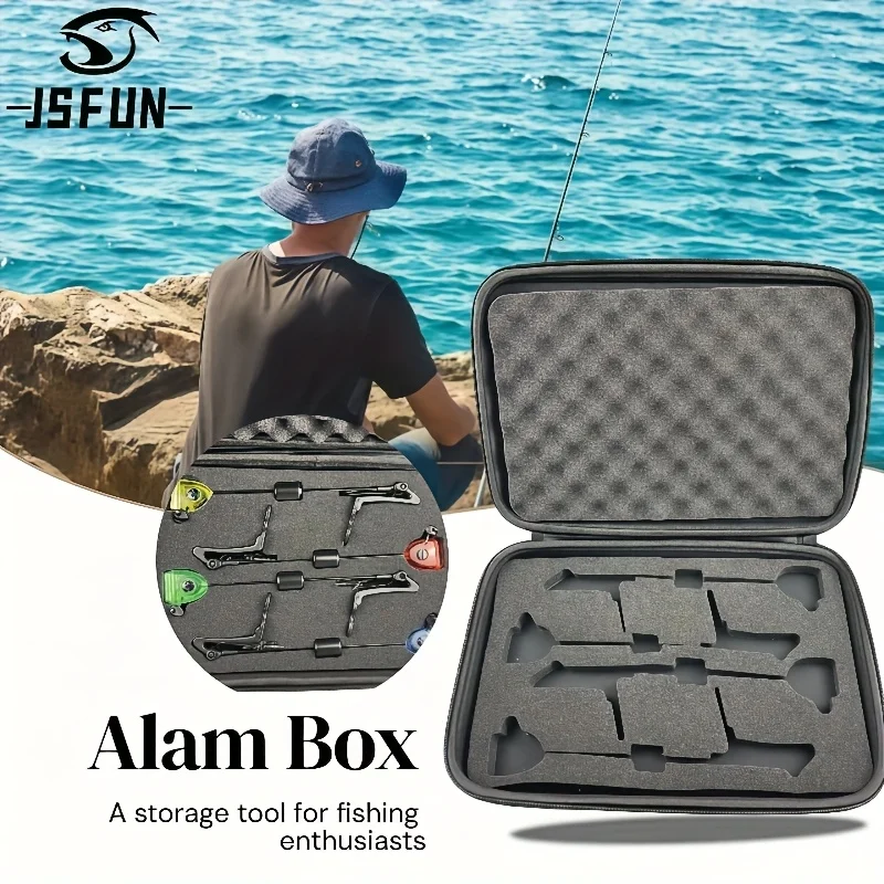 JSFUN-aparejos de pesca de carpa, caja de almacenamiento con alarma para morder, almohadilla de espuma EVA, caja de almacenamiento para entusiastas de la pesca