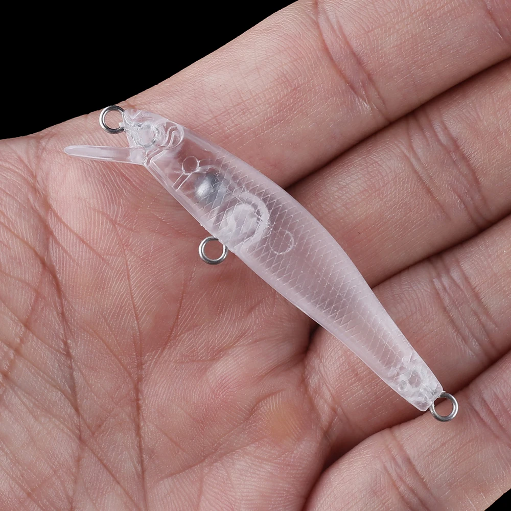 Chan'sHuang-Cebo en blanco sin pintar de 20 piezas, sonajeros flotantes de 60mm y 2,4g, Mini pececillo, aparejos de señuelo de pesca artificiales hechos a mano - imagen 4