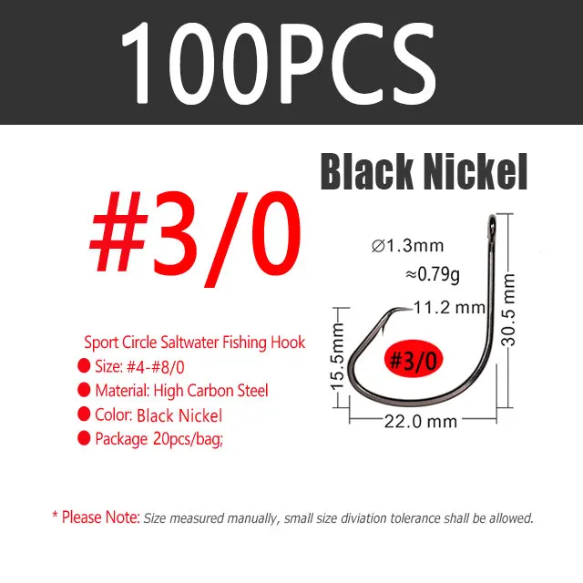 100pcs Size3I0 Black