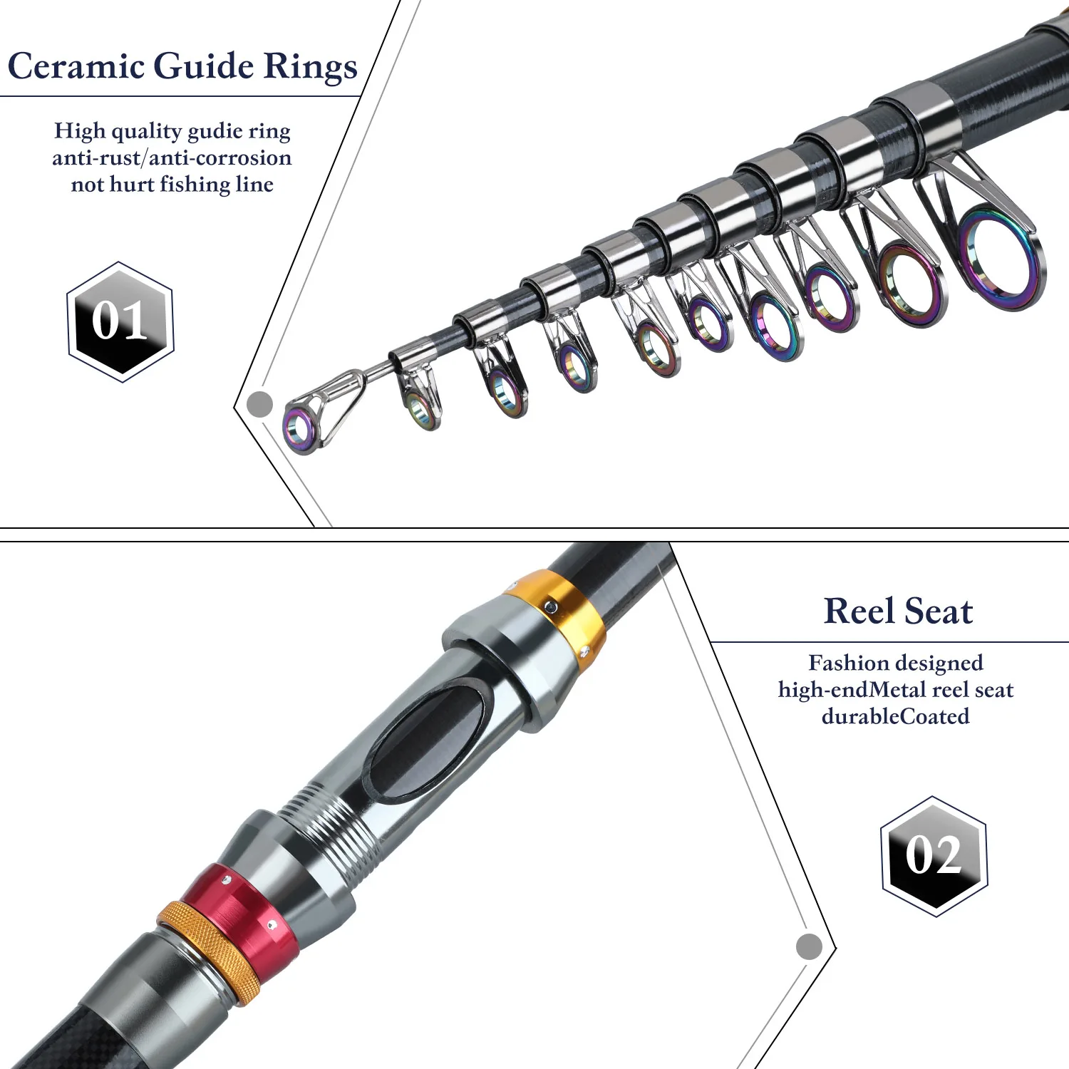 Sougayilang-caña de pescar telescópica súper dura, 1,8-3,6 M, 99% fibra de carbono, caña de pescar de mar, caña de pescar de carpa en roca, aparejos - imagen 3