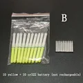 yellow B and battery