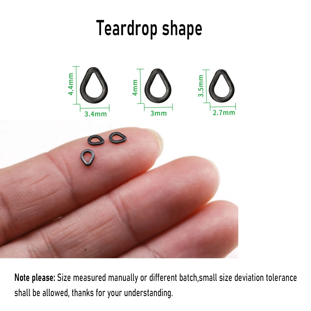 [30 uds] anillo redondo plano negro mate aparejo de pesca de carpa Terminal accesorio de aparejos de extremo 2mm 2,5mm 3,1mm anillo de aparejo Tippet - imagen 5