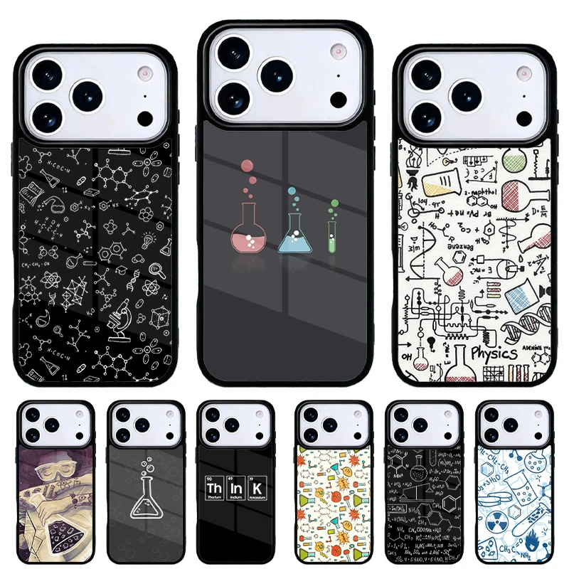 Funda iPhone con fórmulas química – Carcasa compatible 15 14 13 Pro Max