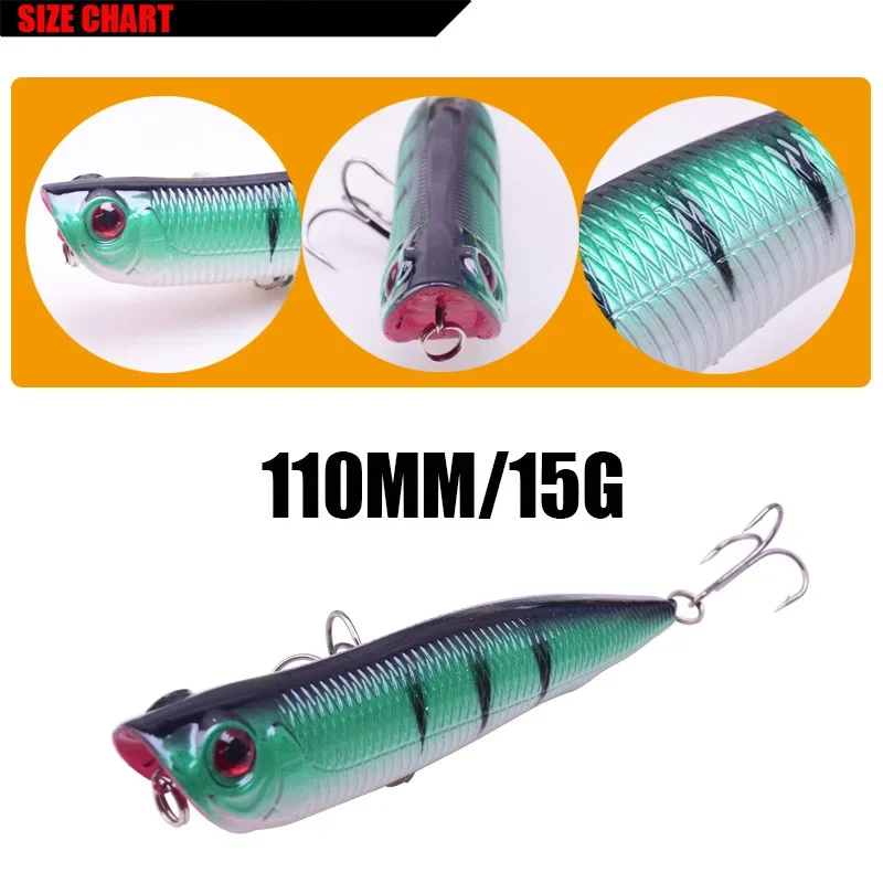 Señuelo de pesca con lápiz, 11cm, 15g, cebo duro Artificial profesional, ojos naturales 3D, Wobblers, aparejos de pesca Crankbait, 1 ud. - imagen 2