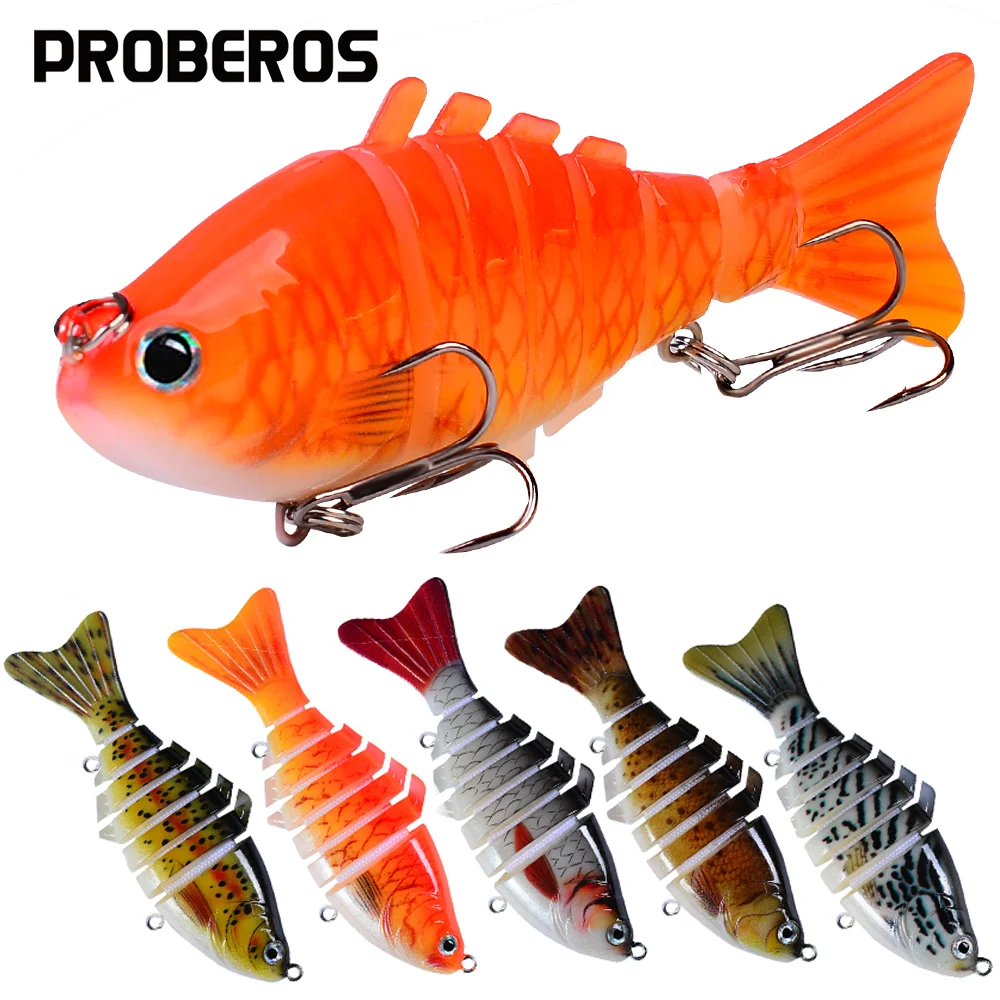 PROBEROS-Señuelos de pesca Wobblers que se hunden, 3,93 pulgadas/0,54 oz, cebo de natación multiarticulado para trucha de agua dulce y salada, 1 ud.