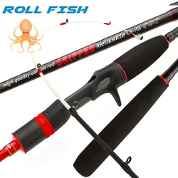 ROLLFISH-caña de pescar de fibra de carbono, caña de pescar de Punta sólida, para agua salada, Jigging, 8:2 WT130g, 1,65 M
