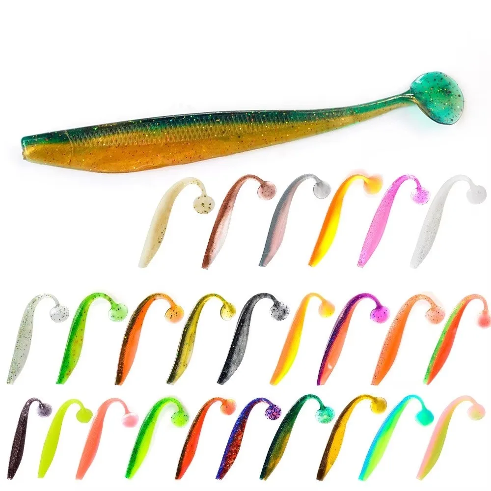 NGB 9/12/16cm cebo de silicona olor gusano señuelo de pesca suave cola en T 4-5 Uds cebo Artificial pesca lubina Wobblers - imagen 2