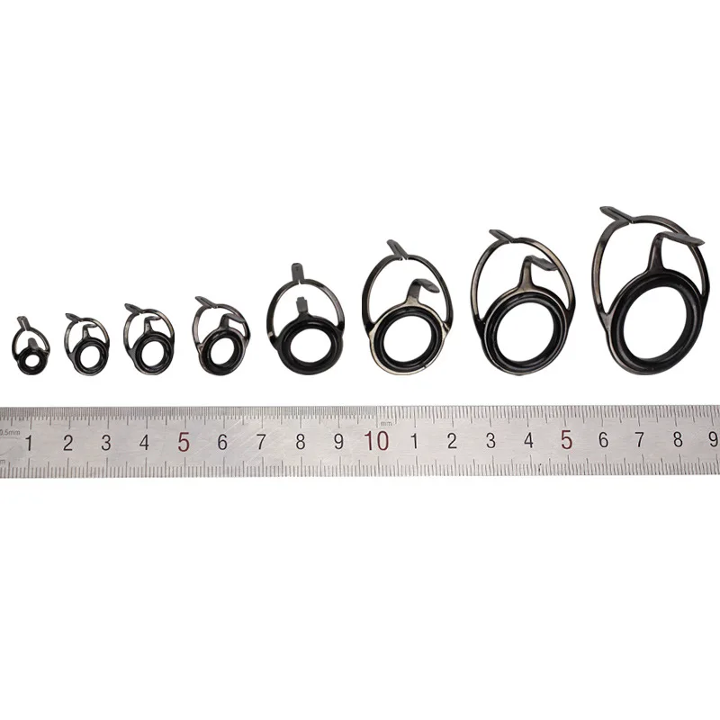 8 unids/set de guías de caña de pescar de cerámica de acero inoxidable, guías de caña de pescar, reparación de construcción, anillo de línea de pesca, anillo de ojo de caña de pescar - imagen 4