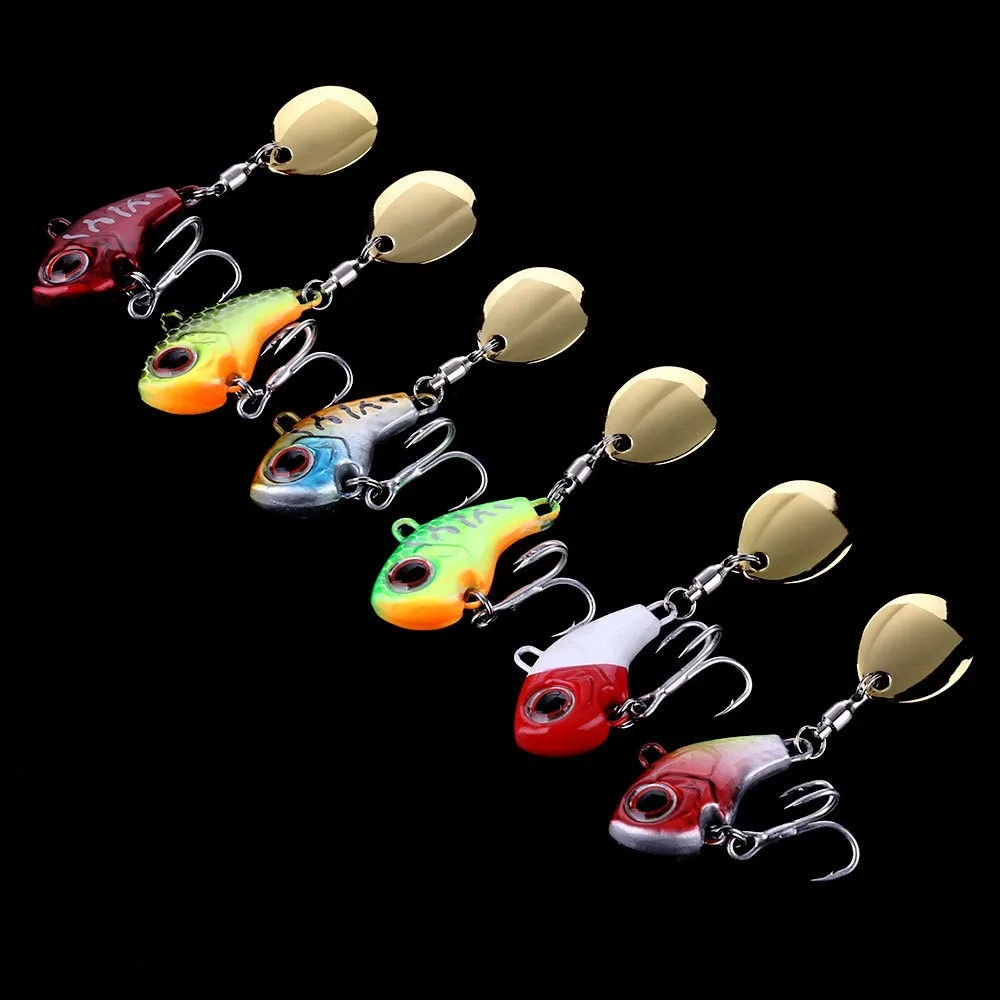 Nueva llegada 1 Uds 9g/13g/16g/22g Metal VIB señuelo de pesca Spinner hundimiento cuchara giratoria Pin Crankbait lentejuelas cebos aparejos de pesca