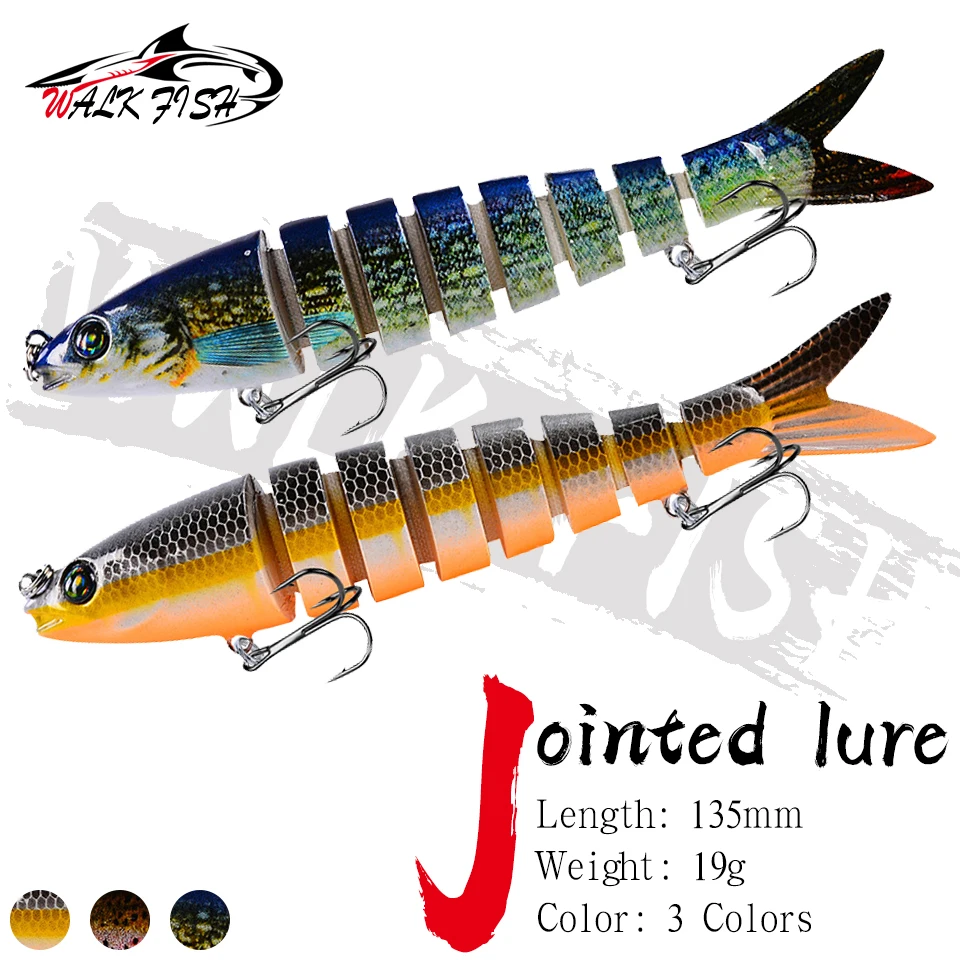 Señuelo articulado WALK FISH biónico hundimiento lento ojos 3D - imagen 4