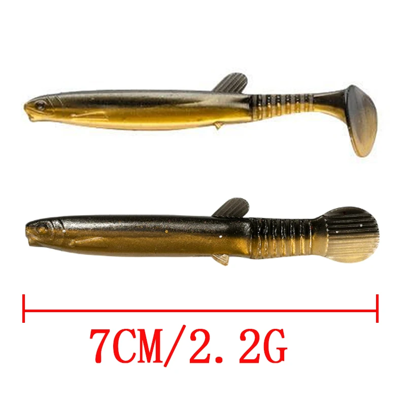 TAKEDO 7CM 2,2G 20 unids/bolsa cebo Loach señuelo de pesca suave PVC señuelos Loach artificiales cola de varias secciones para lubina mandarina con cabeza de serpiente - imagen 5