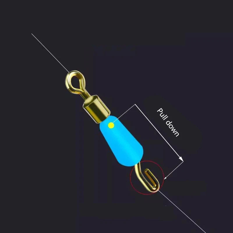 Conector de sublínea de pesca de 50 piezas, abrazadera de anzuelo, granos de silicona, cobre giratorio, accesorios de repuesto rápido - imagen 3