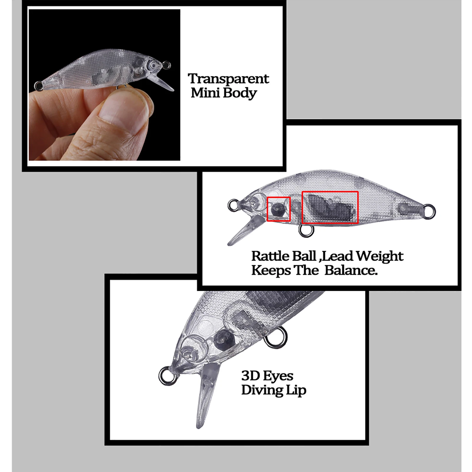 Chan'sHuang 20 piezas cebo en blanco sin pintar 50mm 3,8g labio poco profundo Crankbait sonajeros flotantes DIY señuelo de pesca Artificial hecho a mano - imagen 3