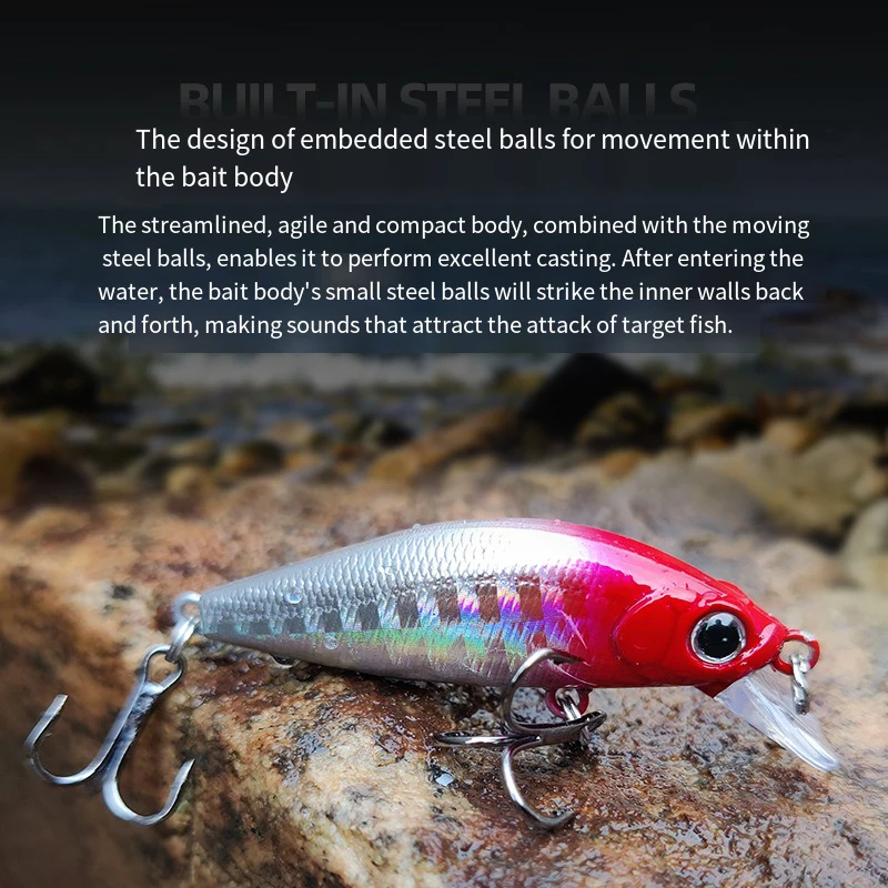 1 Uds Mini Minnow Señuelos de Pesca Wobblers 4,5 cm 3,5g hundimiento cebo duro de plástico Artificial Crankbait Jerkbait Pesca aparejos de lubina - imagen 3