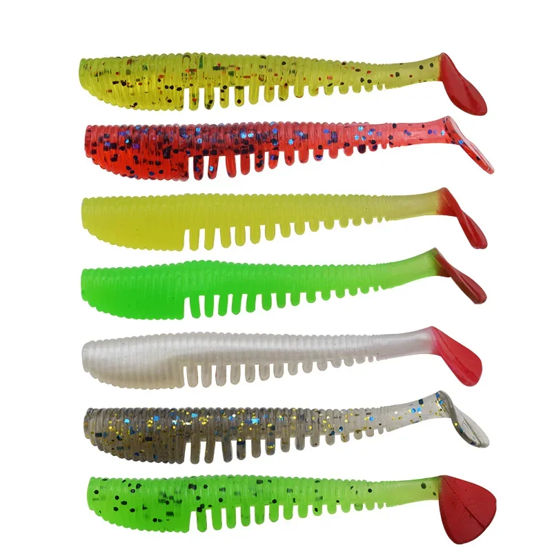 10 Uds señuelo de pesca Shad gusano 7,5 cm 2,6g Swimbaits cebo suave de silicona carpa Artificial señuelo suave silicona Peche pesca de carpa - imagen 4