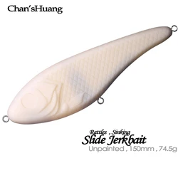 Chan'sHuang Jerkbait en blanco sin pintar señuelo de pesca artesanal