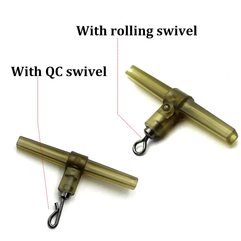 30 Uds. Accesorios de pesca de carpa mangas antienredos pelo de helicóptero Chod Zig Rig curva lateral con giro QC para aparejos de pesca de carpa - imagen 4