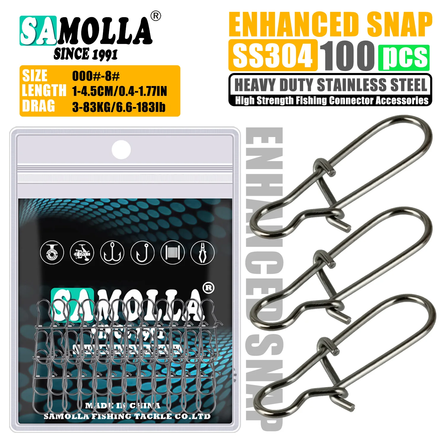 Ttool Connector Snap Acero Inoxidable para Señuelos de Lucio