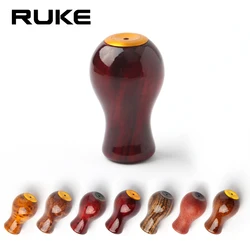 Ruke-mango de pesca con perilla de madera, accesorio de rueda de pesca, materiales de sándalo rojo para S/D, bricolaje, alta calidad, 1 ud.