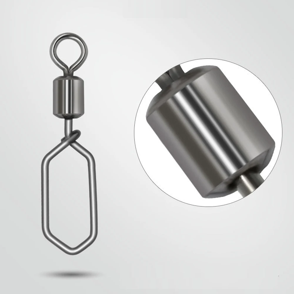 DNDYUJU 50 Uds. De barril rodante de pesca, conector de señuelo giratorio, hebilla rápida, gancho de acero inoxidable, aparejos de pesca de agua salada - imagen 3