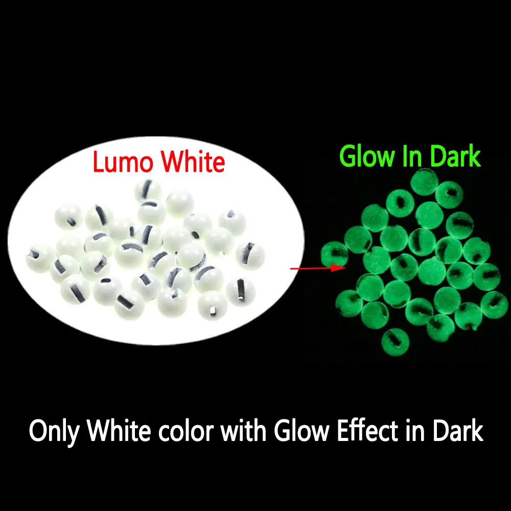 Bimoo 20 piezas 2,5mm ~ 5,5mm cuentas de aleación de tungsteno ranuradas Material de atado de moscas para Jig Ninfa hundimiento rápido mosca húmeda trucha Señuelos de pesca - imagen 4