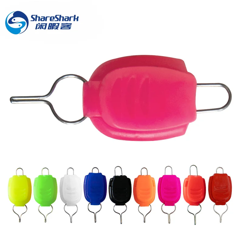 Soporte para sedal de pesca, carrete de cebo, soporte para sedal de pesca, Clip, tapón de hebilla, equipo de pesca, 10 Uds., 10 colores