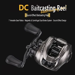 Carrete de fundición de agua salada Mavllos DC, relación de velocidad 7,2: 1, 8KG, fuerza de frenado, 5 + 1 rodamientos, 10 cuentas magnéticas, carrete de Baitcasting ligero