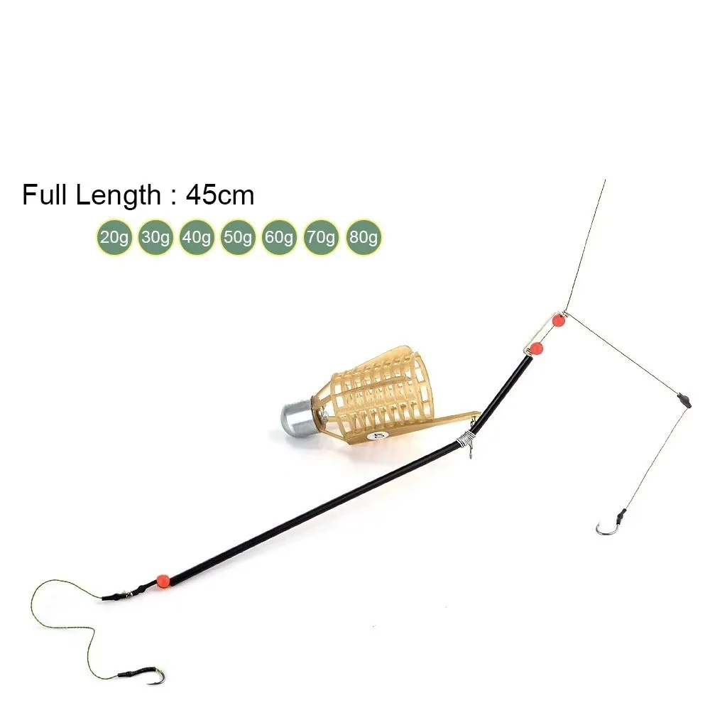 NGB-jaula para cebo de pesca de carpa, 20g, 30g, 40g, 50g, 60g, 70g, 80g, soporte para alimentador, cesta trampa con anzuelos, accesorio de pesca - imagen 2