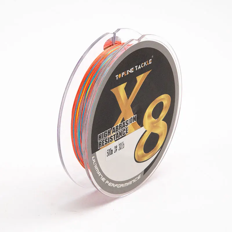 Línea de pesca trenzada de 8 hebras, Sedal superfuerte de 500M, multifilamento PE de 30lb, tejido Multicolor para pesca de carpa en agua salada y Mar - imagen 3