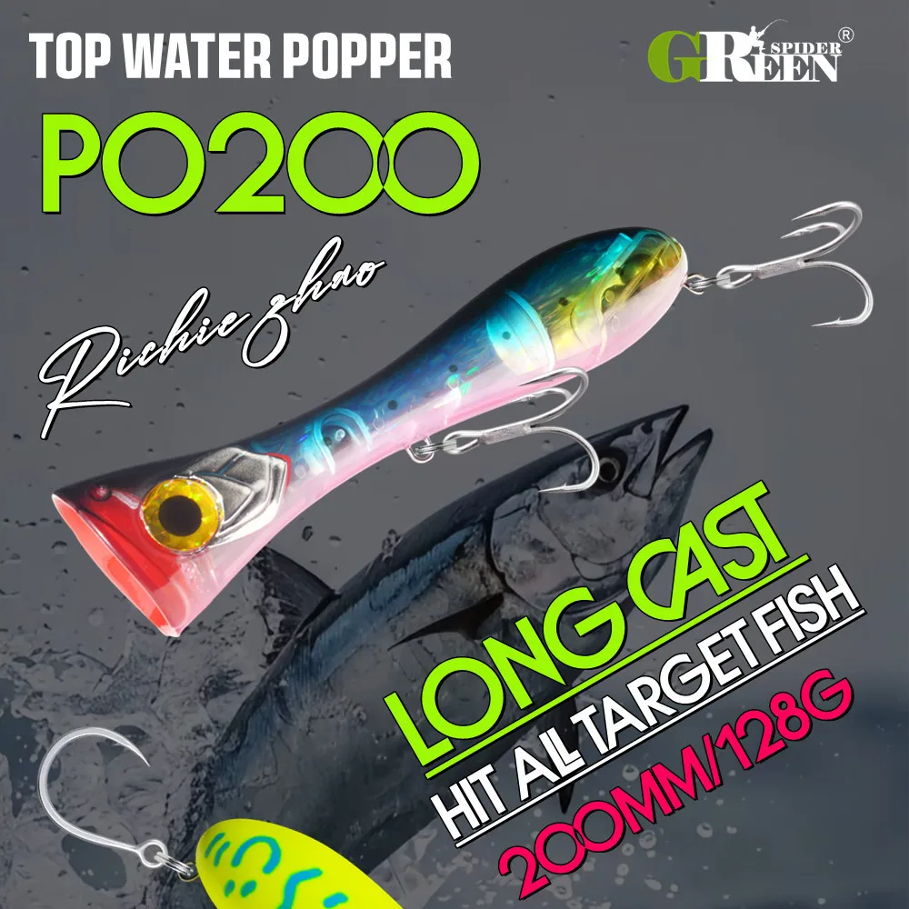 Popper – Señuelo duro flotante para pesca de superficie en mar - imagen 4