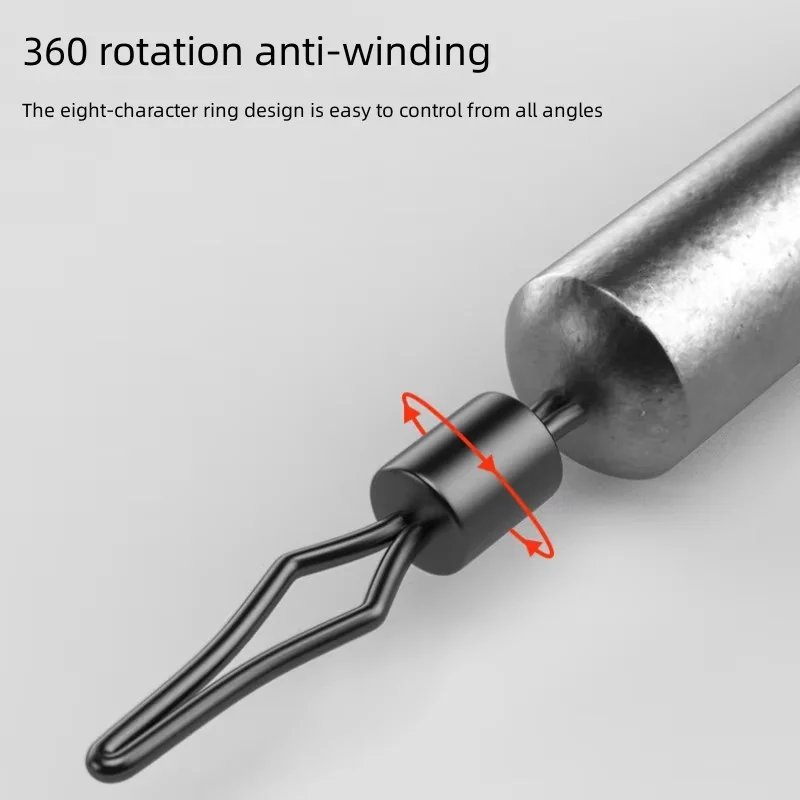 Anillo de acero inoxidable con colgante de plomo para pesca inversa, grupo de pesca gratis, colgante de plomo cilíndrico en forma de gota para señuelo, 5 uds. - imagen 5