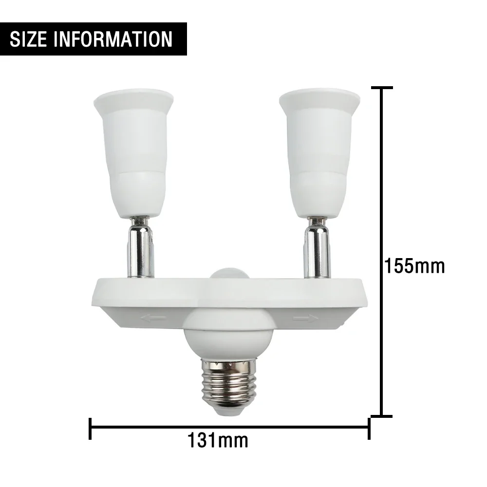 Base de lámpara de bombilla LED E27 2 en 1, adaptador de lámpara ajustable de 360 grados, soporte de enchufe, divisor Universal para el hogar e interiores - imagen 2