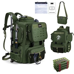Goture mochila de pesca 900D resistente al agua con portacañas