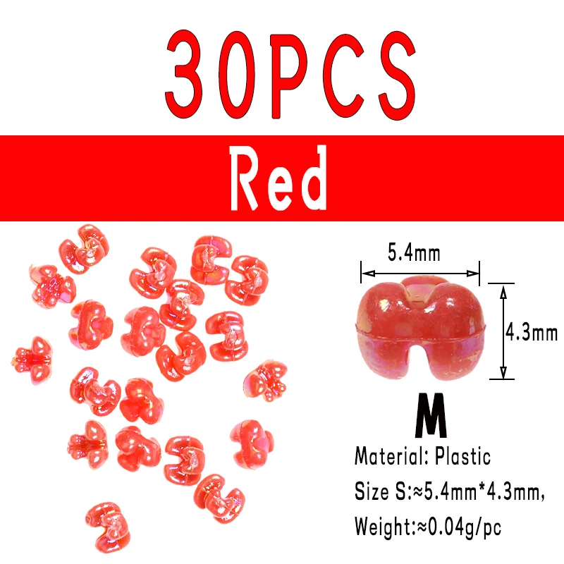 30PCS Red M
