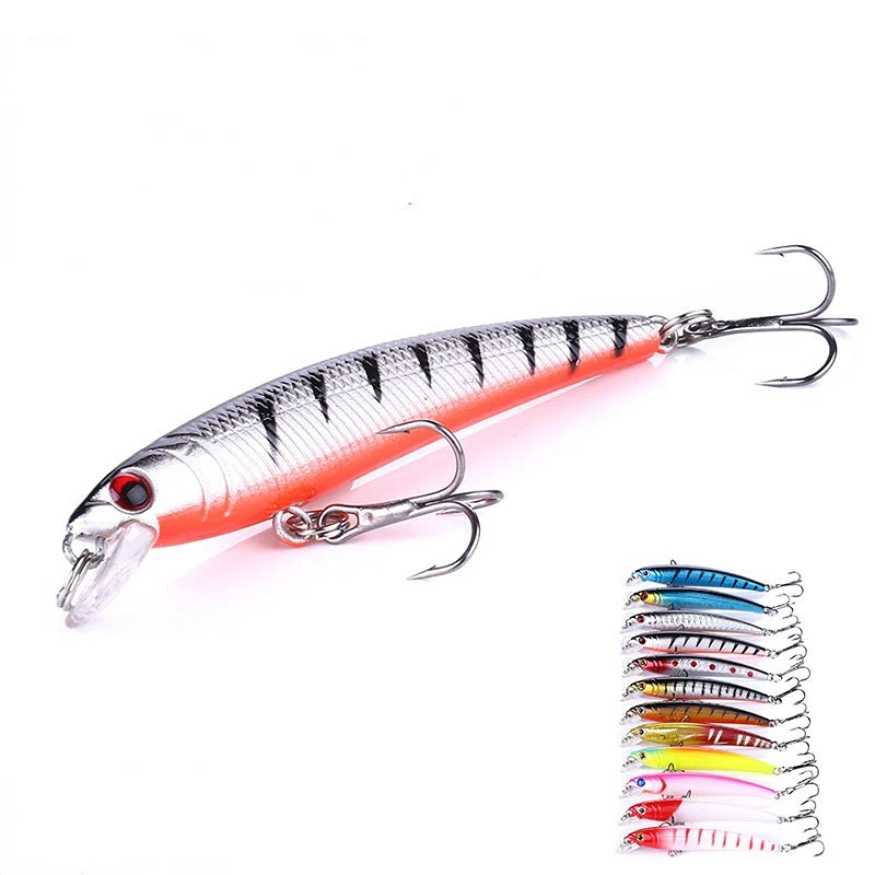 1 Uds 75mm 5,6g Minnow señuelo de Pesca Isca cebo duro Artificial Trolling Wobblers en Lucio Crankbait Pesca carpa Peche aparejos - imagen 3